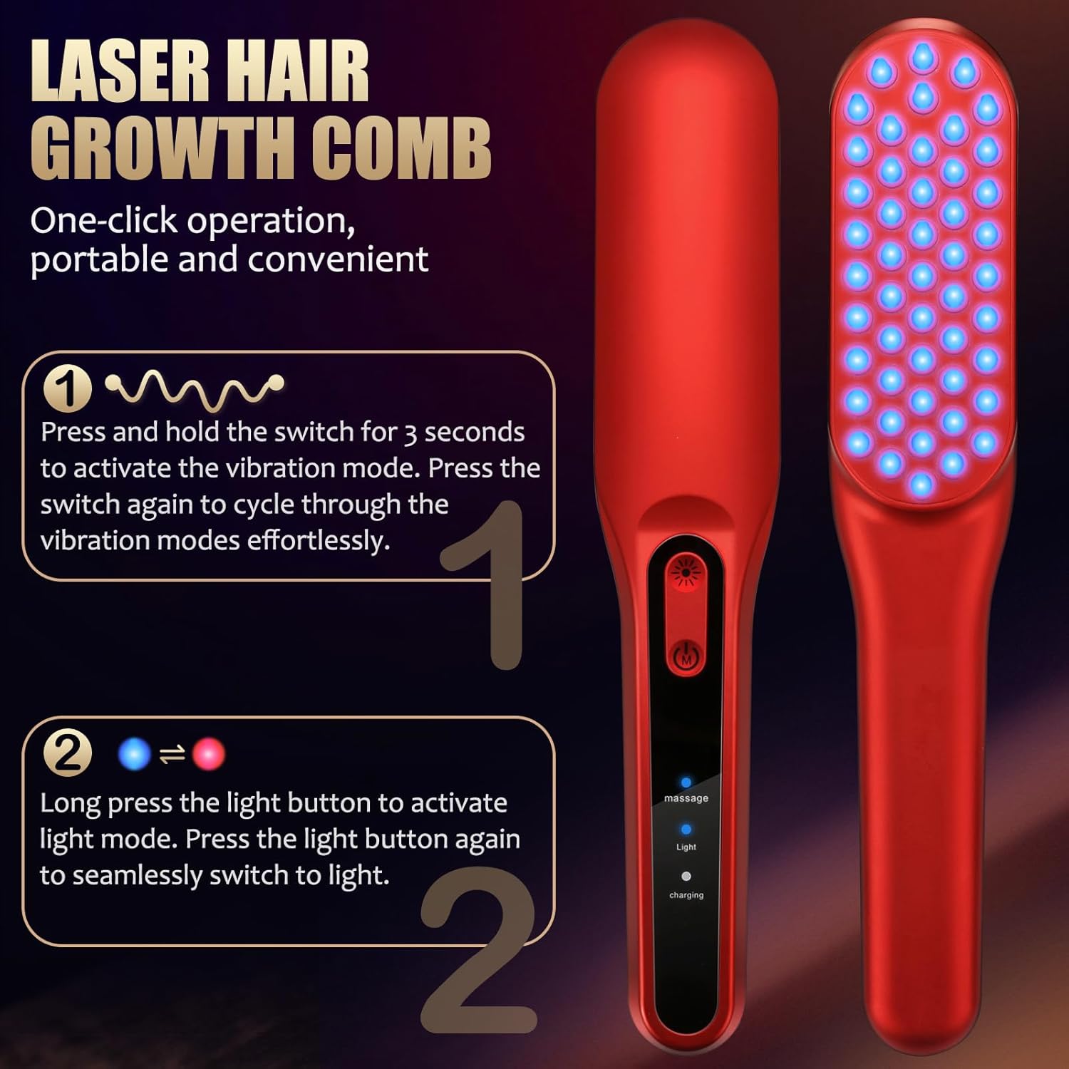 Laser Hair Growth Comb, Red Li - đánh giá và giá Hair Care With Protein